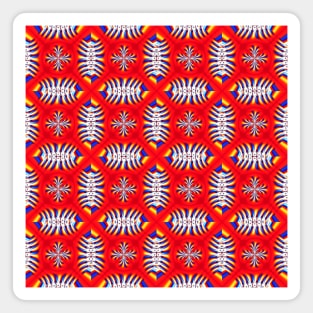 Fish spines red pattern Magnet